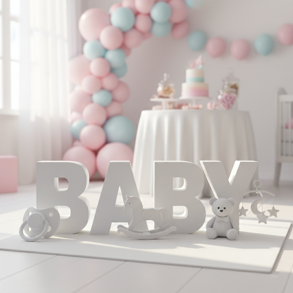 Letras gigantes de 1 metro para fiestas de revelación de género (Gender Reveal).