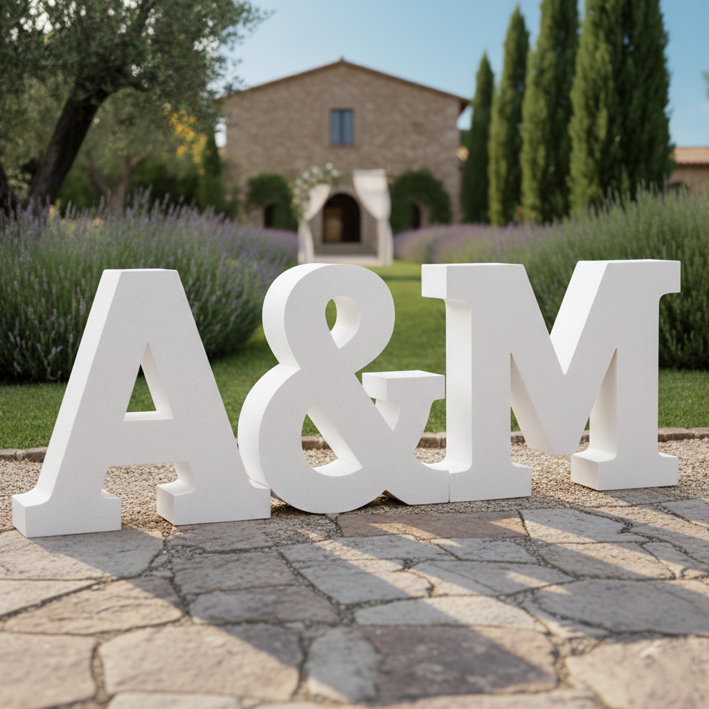 Letras de boda baratas de corcho de alta densidad con acabado premium.