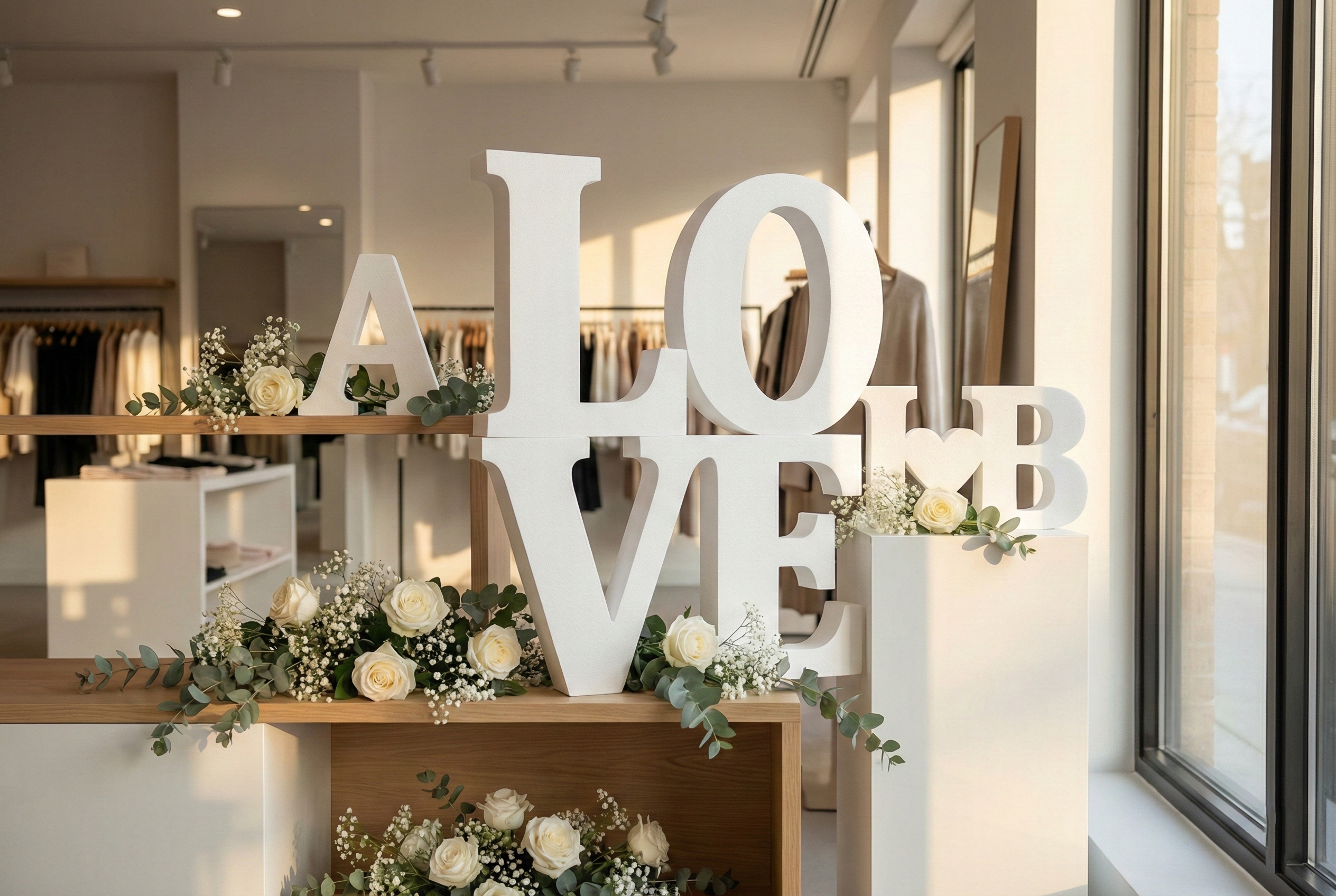 Letras «HO HO HO» gigantes para decoración de Papá Noel en centros comerciales.