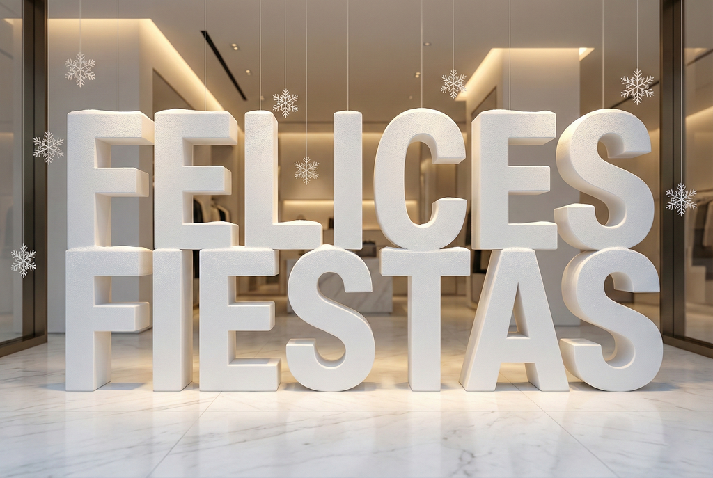 Letras «XMAS» de corcho blanco con acabado efecto nieve para hogar y tiendas.