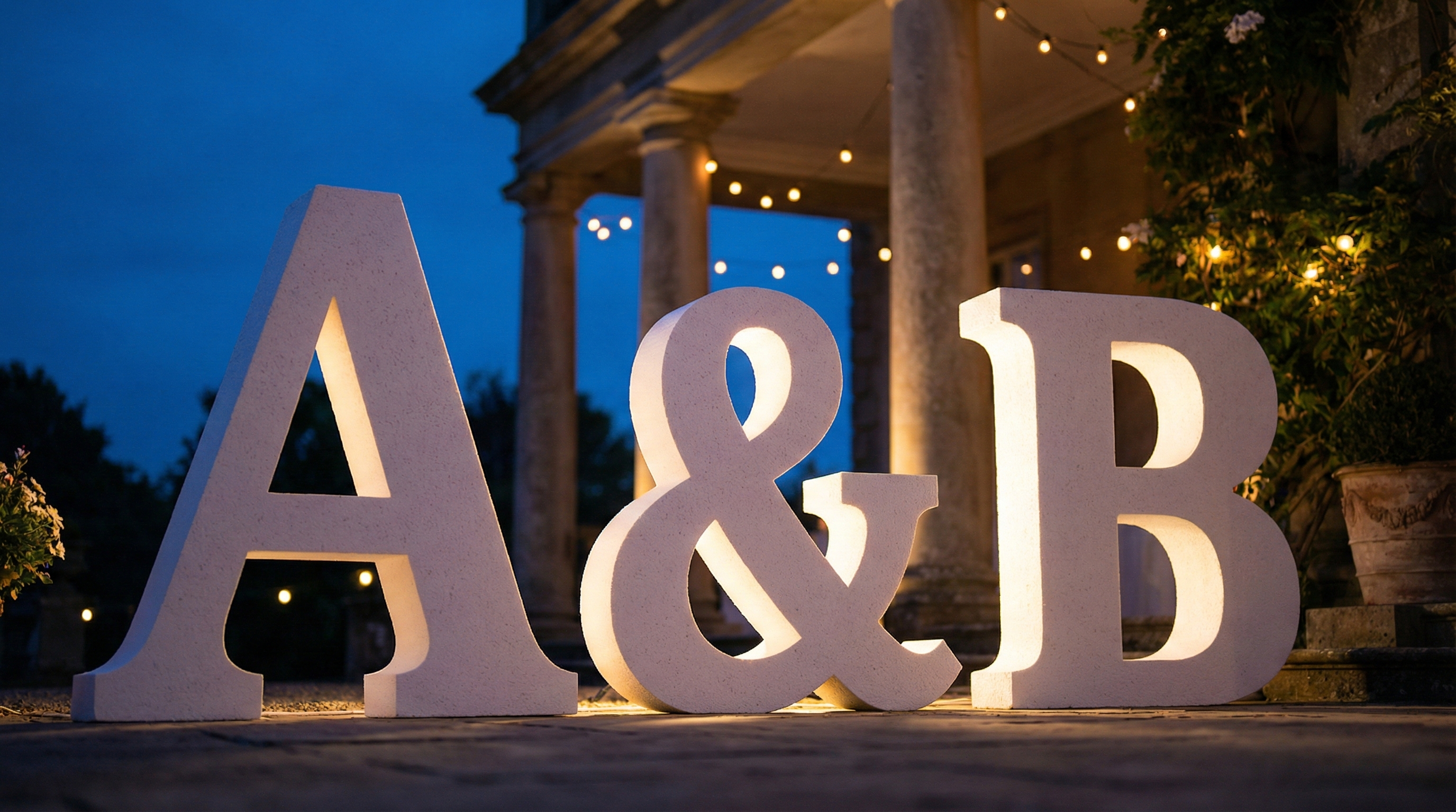 Letras XXL para decoración de photocall elegante en celebraciones.